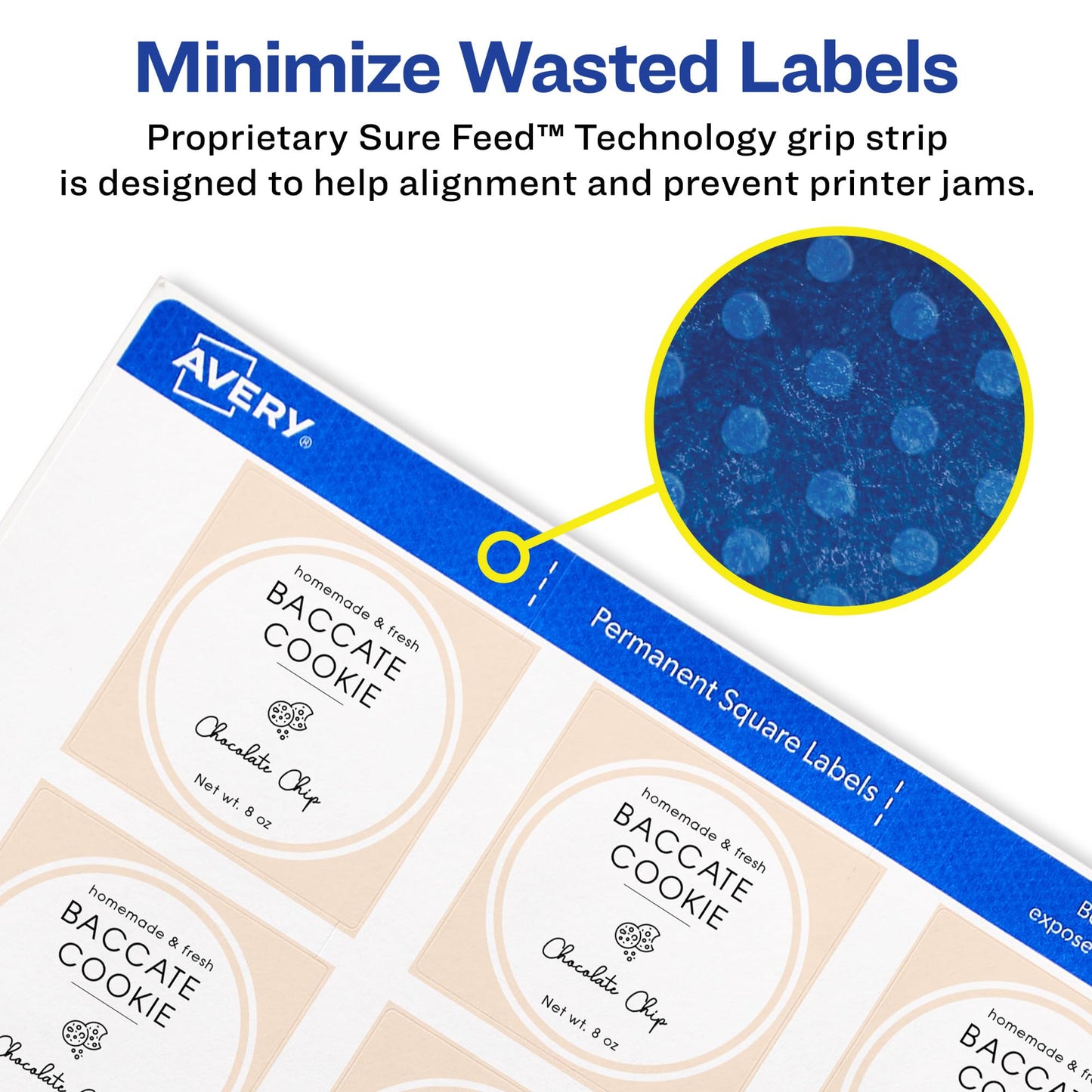Avery Printable Square Labels, 2" x 2", Matte White, Laser & Inkjet Compatible, 300 Blank Labels Total, Great for Branding, Packaging, Events, and More (22806)