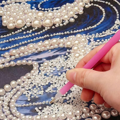 DIY Castle Pearl Painting Kit – Creative Handmade Christmas Tree Wall Art, Elegant Beaded Craft Gift for Girlfriend, Friends, and Holiday Home Decoration (White Building)
