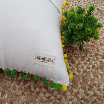 Trade Star 100% Cotton Pillow Cover, Embroidered Modern Elegant Lumbar Decorative Pillow Case