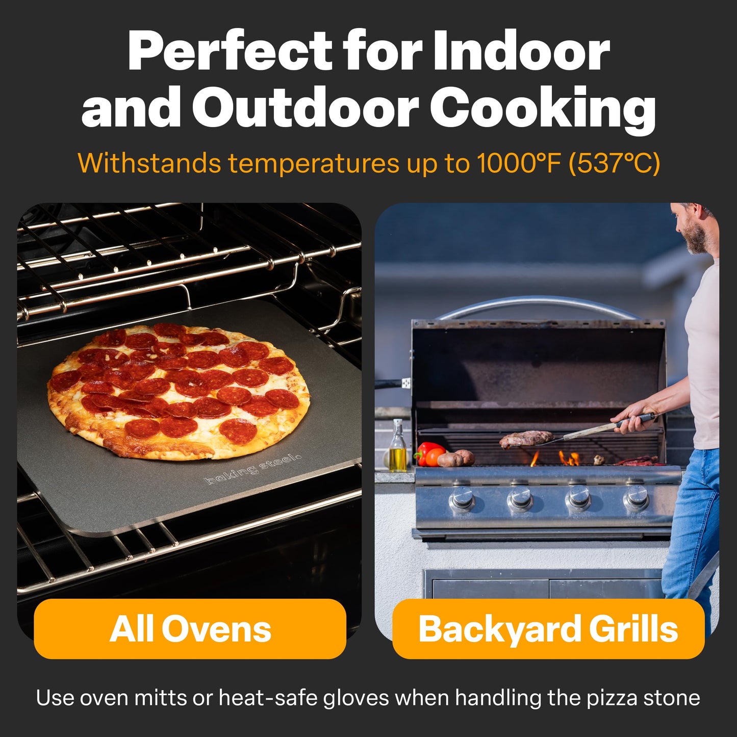 The Original Baking Steel® — Made in USA Since 2012 | 14"x16"x¼" Ultra-Conductive Pizza Steel for Oven & Grill | Pre-Seasoned, Crack-Proof