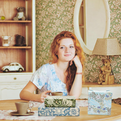 JarThenaAMCS 12 Sheets William Morris Wrapping Paper -Not Roll- Retro Floral Greenery Gift Wrap Paper Folded Flat Art Sheet for DIY Crafts Wedding Baby Shower Birthday, 19.7 x 27.6 Inch