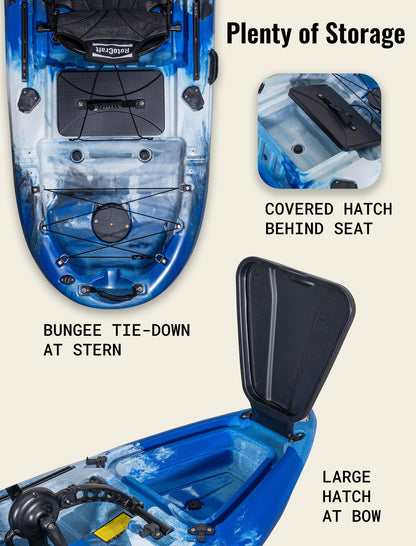 RC 10' Single Pedal Kayak - Propeller Drive (Blue Camo)