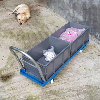 Heavy Duty Foldable Push Cart Dolly with Swivel Handle Portable Flat Bed Platform Truck for Warehouse & Garage60x40x29cm Ideal for Easy Transport