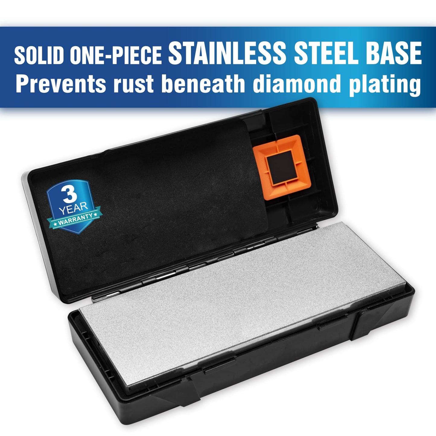 SHARPAL 162N Double-sided Diamond Sharpening Stone Whetstone Knife Sharpener |Coarse 325 / Extra Fine 1200 Grit | Storage Case with NonSlip Base & Angle Guide (8 in. x 3 in.) Mothers Day Gifts