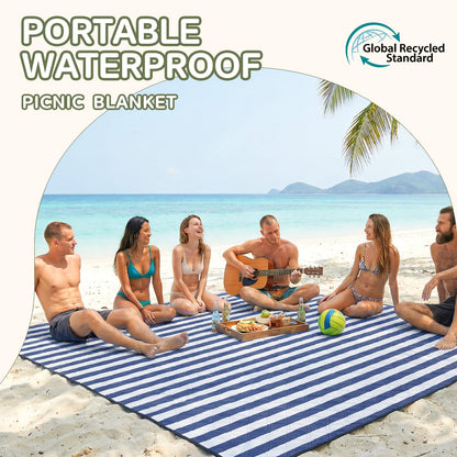 Genovega Waterproof Sandproof Beach Blanket Picnic Outdoor Mat Extra Large Foldable Sand Free Big Giant XL Towel Car Essential Roadtrip Gadget Rv Accessories Gear Must Haves Hiking Items Necessities