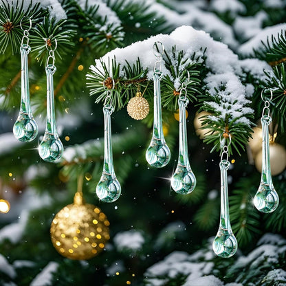 20pcs 20X80mm) H&D Hanging Chandelier Crystal Teardrop Prism Accent Rainbow Suncatcher Christmas Tree Decorations