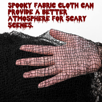 Watayo 9 Pcs Halloween Creepy Cloth, Scary Spooky Fabric Cloth, Halloween Stretch Spider Web Weave Creepy Gauze for Party Haunted House Decor