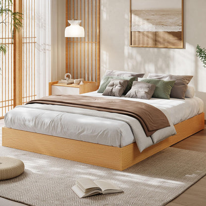 GarveeHome California King Wood Platform Bed Frame,Wooden Bed Frame Without Headboard, Wood Slat Support,No Box Spring Needed, Easy Assembly
