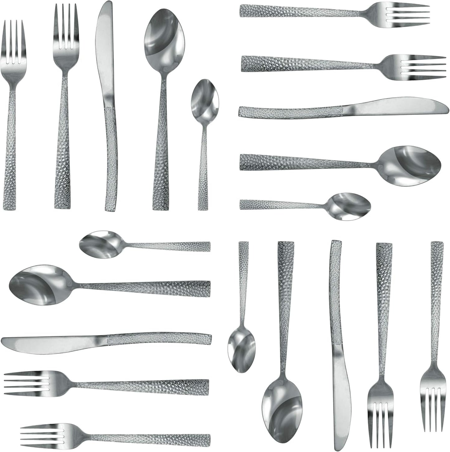 MegaChef Baily 20 Piece Stainless Steel Flatware Utensil Set for 4 in Silver