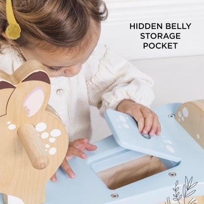 Le Toy Van - Petilou Wooden Ride On Deer Push Along Toy for Toddlers | Suitable for Boy Or Girl 1 Year Old +, Small