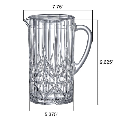 Amazing Abby - Stately - Acrylic Pitcher (80 oz), Clear Plastic Water Pitcher with Lid, Fridge Jug, BPA-Free, Shatter-Proof, Great for Iced Tea, Sangria, Lemonade, Juice, Milk, and More