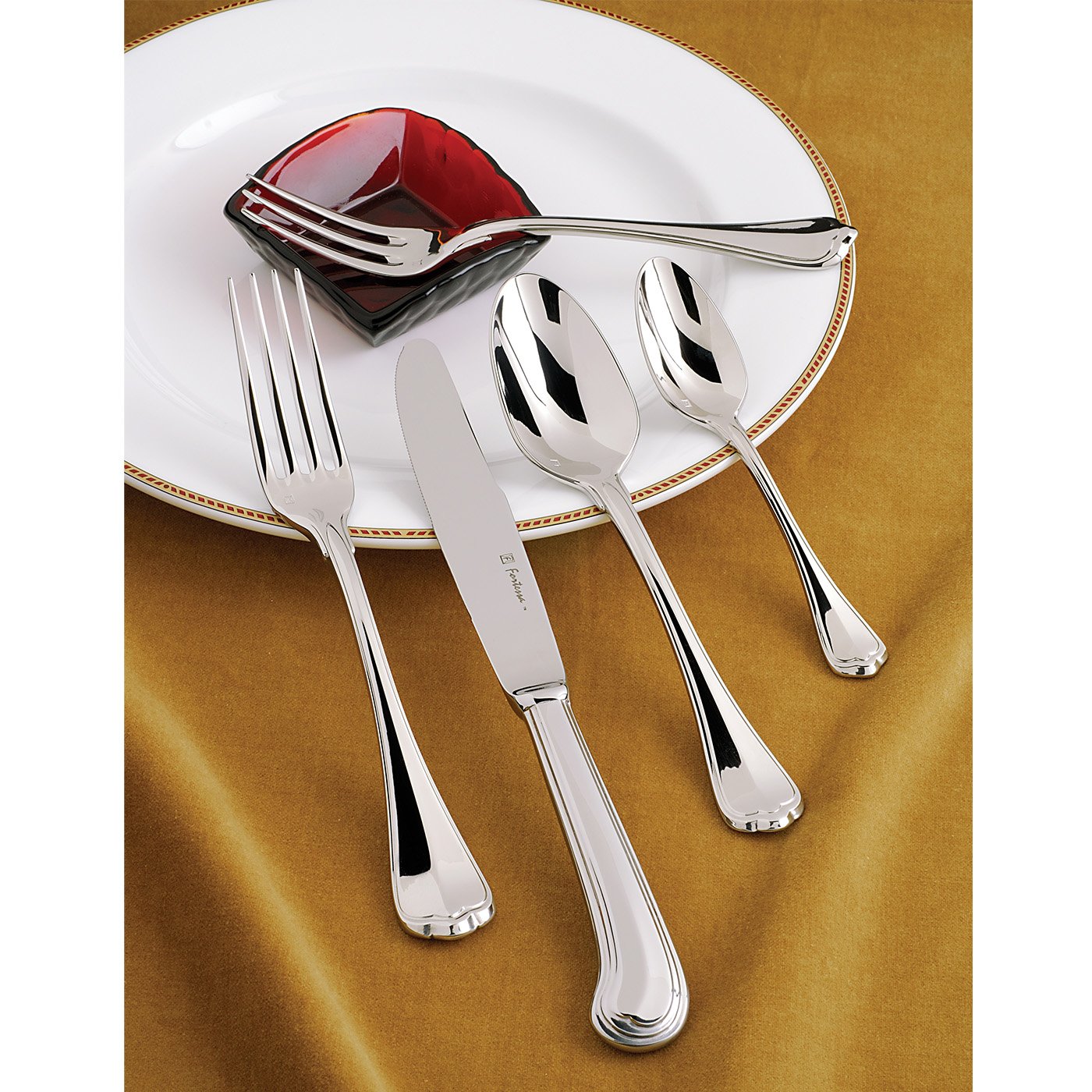 Fortessa San Marco 18/10 Stainless Steel Flatware, 5 Piece Place Setting, Service for 1