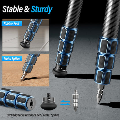 SIRUI AM-324 Professional Camera Tripod with AM-40 Low Gravity Ball Head, 60.4” Carbon Fiber Heavy Duty Tripod for Mirrorless Camera, DSLR, 4 Sections, 32mm Max Tube, Max Load 39.8lb/18kg