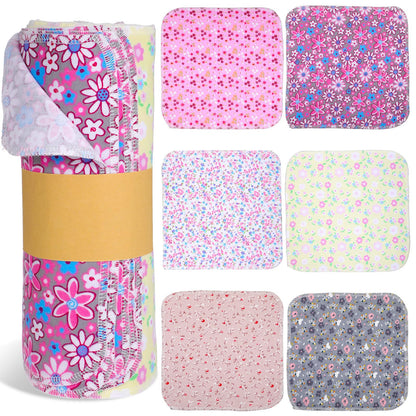 36pcs Reusable Paper Towels Rolls Kitchen Towels Bulk Washable Paperless Cloth Cotton Hand Napkins Reusable Napkins Flowers Cleaning Cloths Cotton Cloth for Kitchen Bathroom Christmas