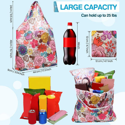 Paterr 50 Pack Reusable Grocery Bags Foldable Shopping Bags Bulk Washable Grocery Tote with Carry Pouch for Groceries(Classic)