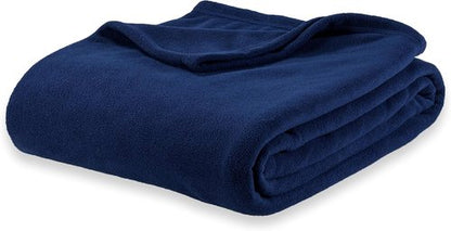 Berkshire Blanket Microfleece Bed Blanket - Lightweight Plush Comfort in Navy | 90x90 Inches