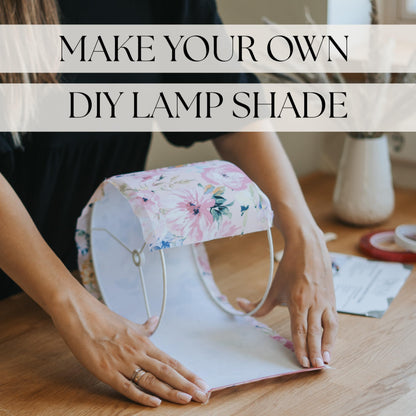 DIY Lampshade Kit 8"x12" White – DIY Lamps Shade Making Kit with All Materials - Self-Adhesive Lampshade Backing, Metal Rings, Double Sided Tape and Instructions, No Fabric Included – Adult Craft Kit