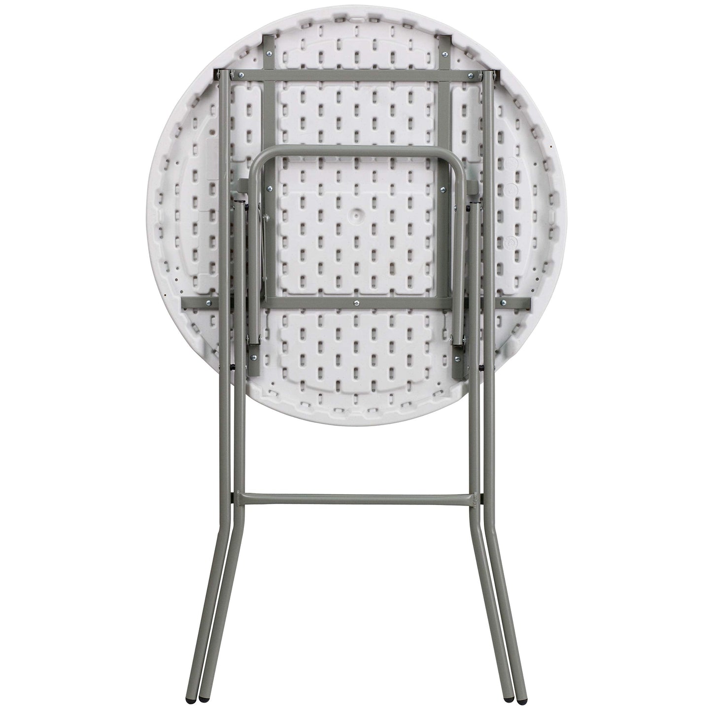 Flash Furniture 32" Round Folding Bar Height Tables for Parties and Commercial Events, Indoor/Outdoor Plastic Bar Height Folding Tables, Set of 4, White