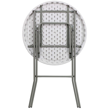 Flash Furniture 32" Round Folding Bar Height Tables for Parties and Commercial Events, Indoor/Outdoor Plastic Bar Height Folding Tables, Set of 4, White