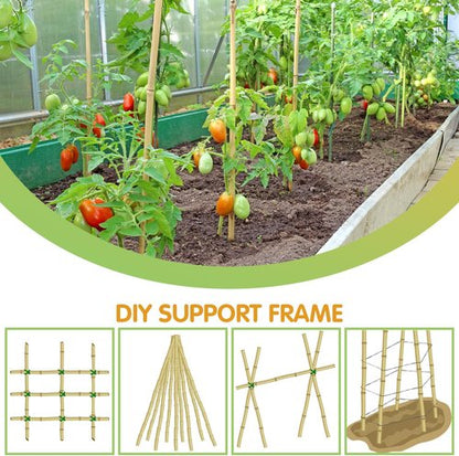 GAGINANG Bamboo Garden Stakes - 4.8FT Sturdy Natural Trellis Support for Tomatoes, Vegetables & Climbing Plants | 20 Pack