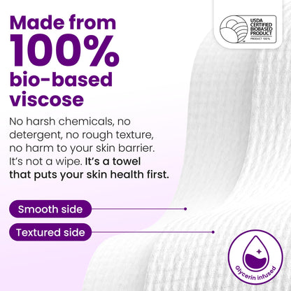 CLEAN SKIN CLUB Healthy Aging Clean Towels® XL, Smooths Fine Lines Wrinkles & Texture, Disposable Face Dry Wipes, XL - 1 Pack (50 count)