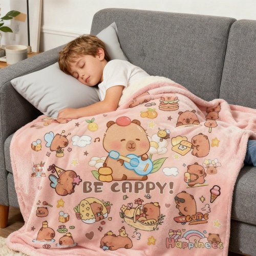 Capybara Gifts Capybara Blanket Soft Flannel Throw Blanket for Kids Teens Men Women - for Couch, Bed, Sofa, All Season Use