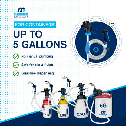 Macnaught BOP20 Battery Powered 5 Gallon Bucket Oil Transfer Pump Stem Kit. Everything Needed to Pump Oil, ATF or Coolants (5 Gallon Universal Stem Kit)