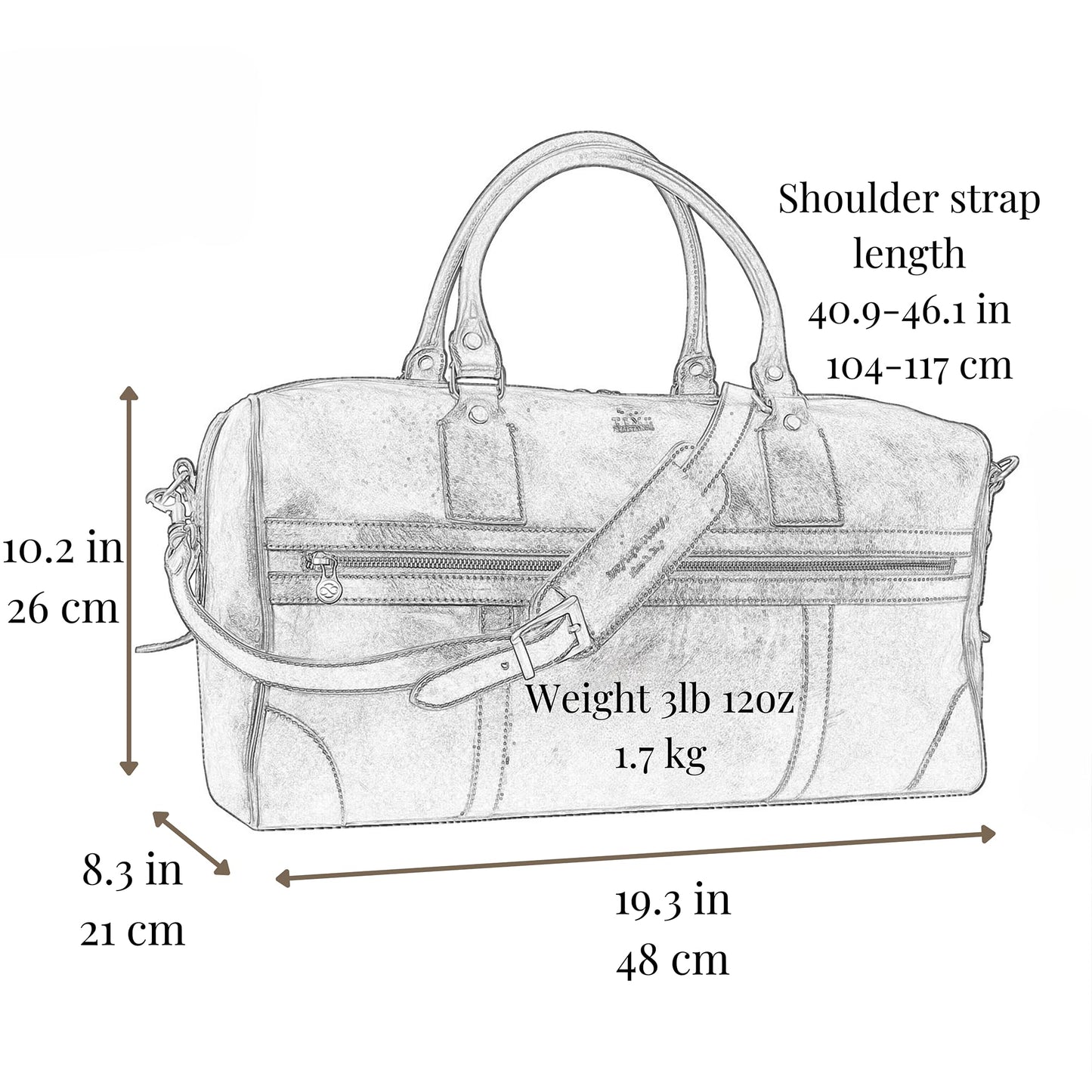 Time Resistance Leather Travel Bag - Duffel Weekender Bag (Brown)