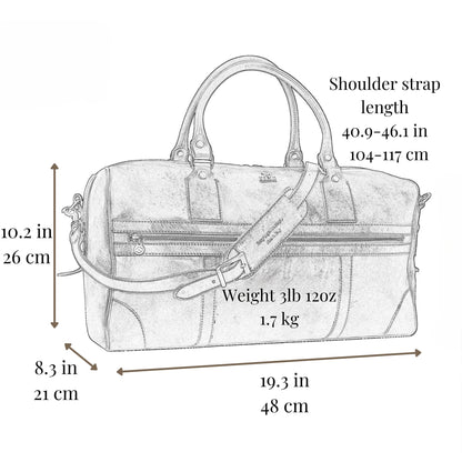 Time Resistance Leather Travel Bag - Duffel Weekender Bag (Brown)
