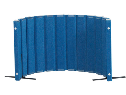 Angeles 30" x 6' Quiet Divider With Sound Dampening Panels, Freestanding Room Divider Wall, Blue