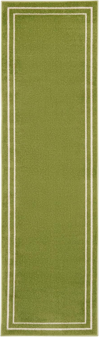 2'2" 7'6" (8' Nourison Home Nourison Essentials Green Ivory x Area Rug - Easy Clean, Non Shedding, Bed Room, Living