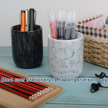 Toothbrush Holder,Handmade Marble Toothbrush Cup,Stone Toothbrush Organizer for Pen Holder,Makeup Brush Cup,Razor Holder,SPA Collection Tumbler First Choice for Home and Hotel(Black)