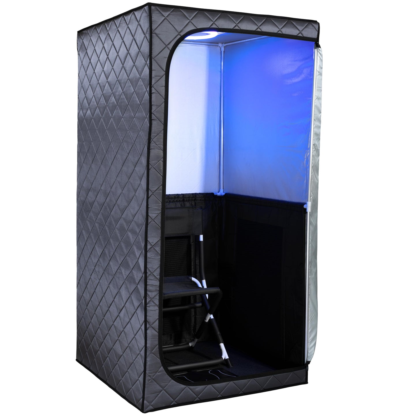 Durasage 1-Person Infrared Sauna for Home, Ultra Low EMF Infrared Panels, LED Lighting, Heating Foot Pad and Portable Chair (1-Person)