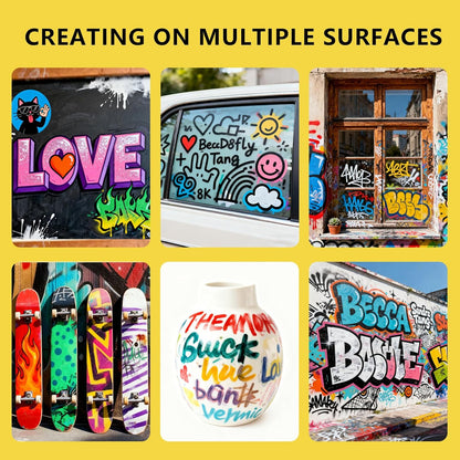 12 15MM Vibrant Colors Jumbo Acrylic Paint Markers, Graffiti Markers, Waterproof Jumbo Poster Markers for Canvas