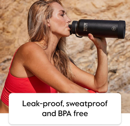 Takeya Sport 32 oz Triple Wall Insulated Stainless Steel Water Bottle - Ice Blocking Spout Lid
