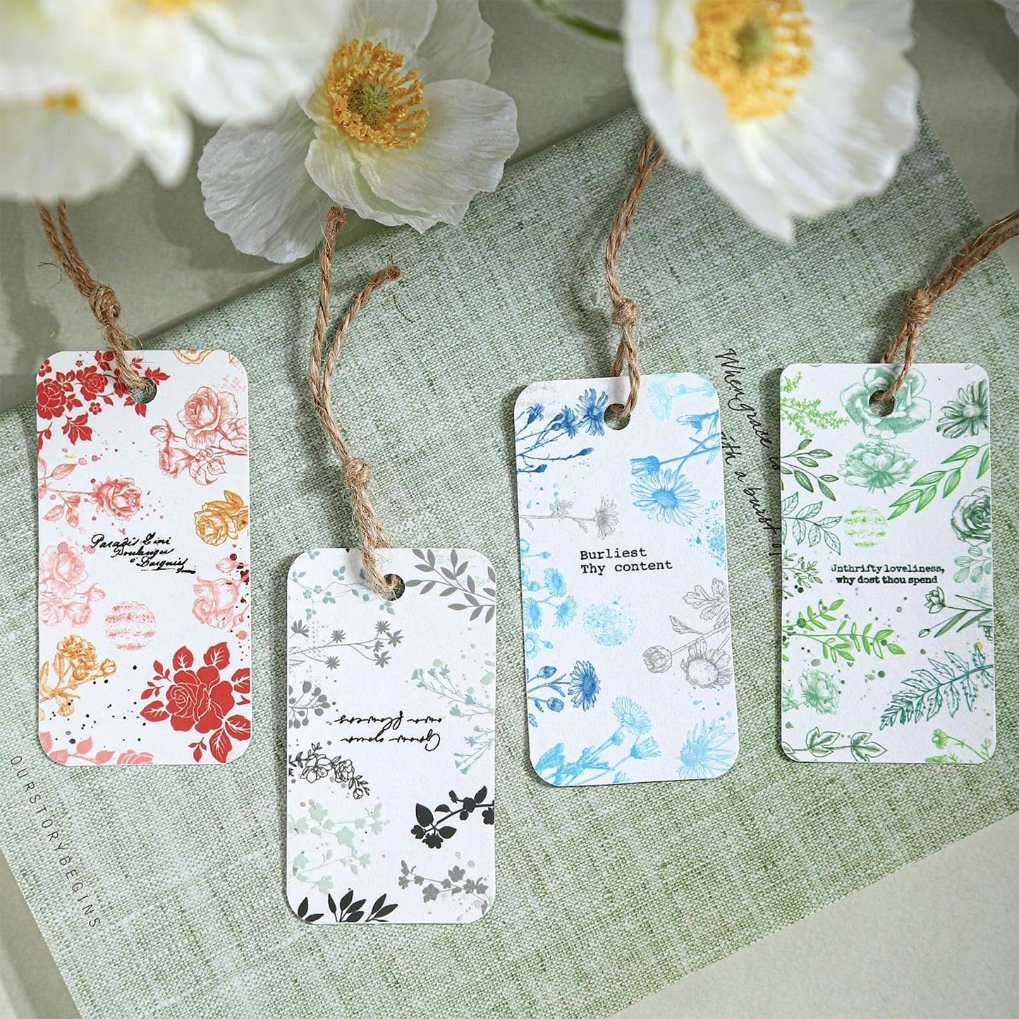Moriquill Botanical Impressions PET Tape Set – 6 Floral & Leaf Designs, Transparent Adhesive Craft Tape for Scrapbooking, Junk Journal, Card Making & DIY Decoration