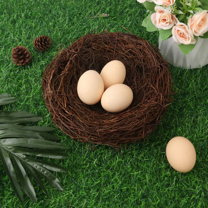 Geytetqi 16 PCS 7 Inch Artificial Bird Nest for Crafts, Handicraft Rattan Bird's nest, Small Bird Nest, Bird's Nest Decorating Kit for Holiday, Table, Garden, DIY Terrarium Decor