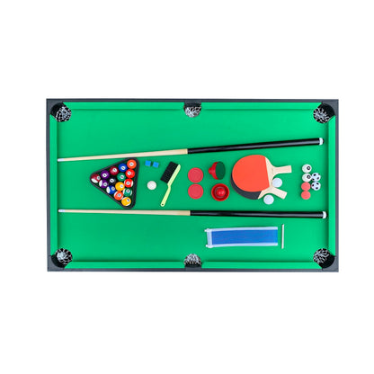 KICK Quatro 55" 4-in-1 Multi Game Table (Black) – Foosball, Billiards/Pool, Push Hockey & Ping Pong