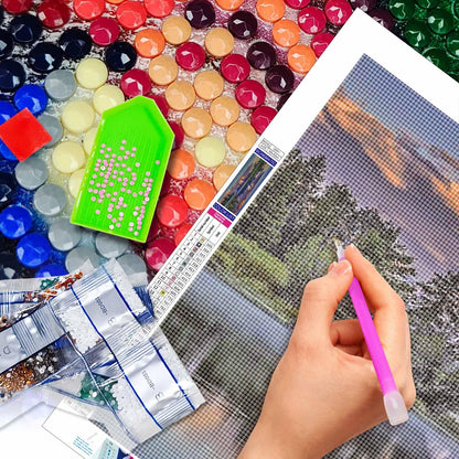 JATOK 5D Diamond Painting Kits for Adults DIY Large Mountain Full Round Drill (35.5 x 15.7 inch) Crystal Rhinestone Embroidery Pictures Arts Paint by Number Diamond Art Kits for Home Wall Decor