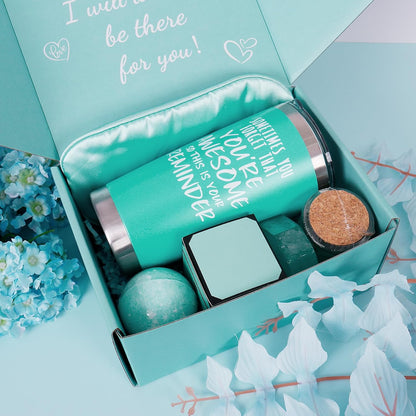 Birthday Gifts for Women Mom - Christmas Gifts - Relaxing Spa Gift Basket - Appreciation Gift for Her - Tumbler Candle
