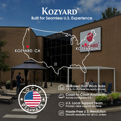 Kozyard Apollo 12’x12’ Hardtop Gazebo, Wooden Coated Aluminum Frame Canopy with Galvanized Steel Double Roof, Outdoor Permanent Metal Pavilion with Netting for Patio Lawn