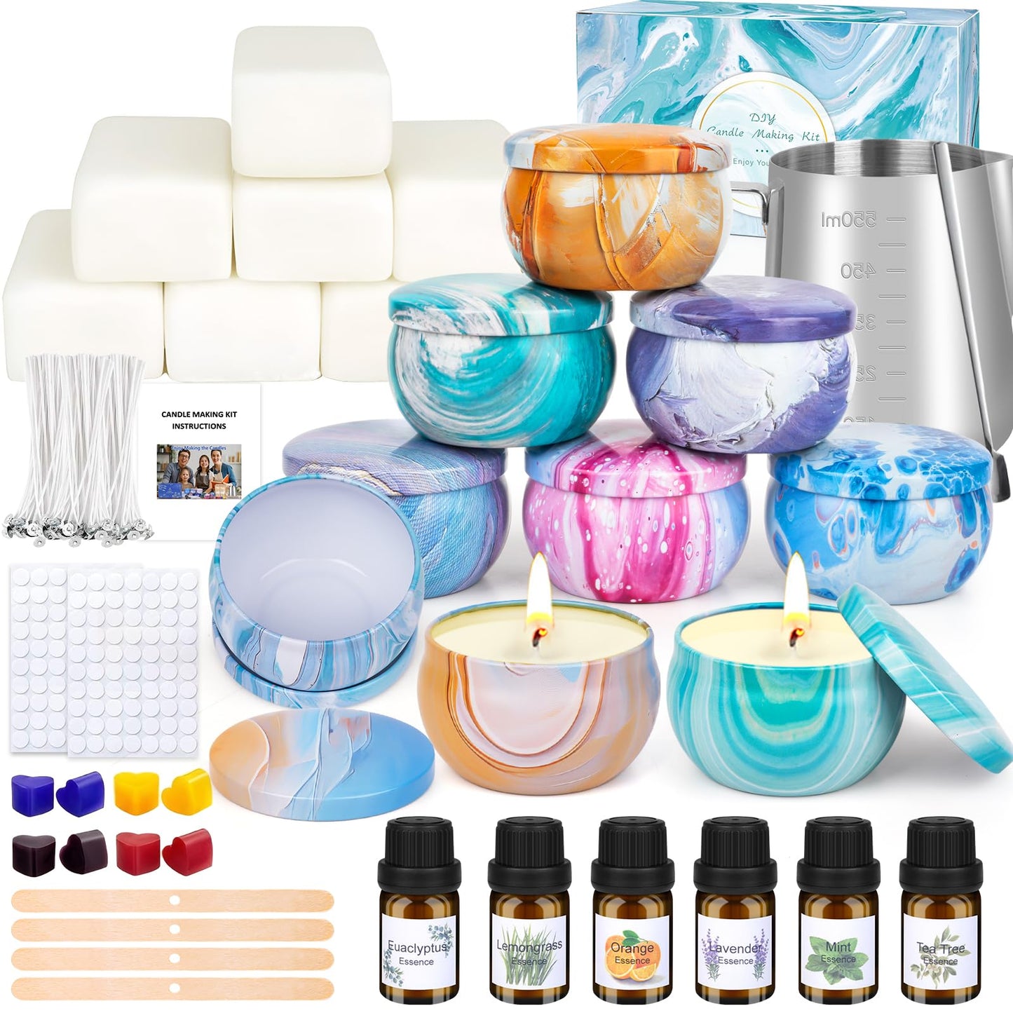 OFUN Candle Making Kit for Adults, DIY Candle Making Supplies for Beginner, Christmas DIY Gifts, Candle Making Kits for Adults - Includes Beeswax, Essential Oils, Dyes, and More, Crafts for Adult