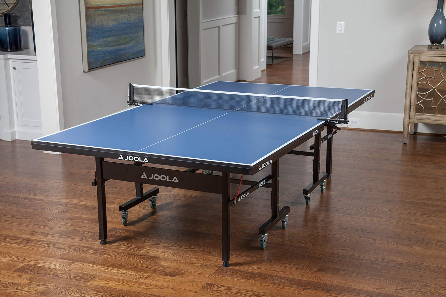 JOOLA Inside - Professional MDF Indoor Table Tennis Table with Quick Clamp Ping Pong Net and Post Set - 10 Minute Easy Assembly - Ping Pong Table with Single Player Playback Mode