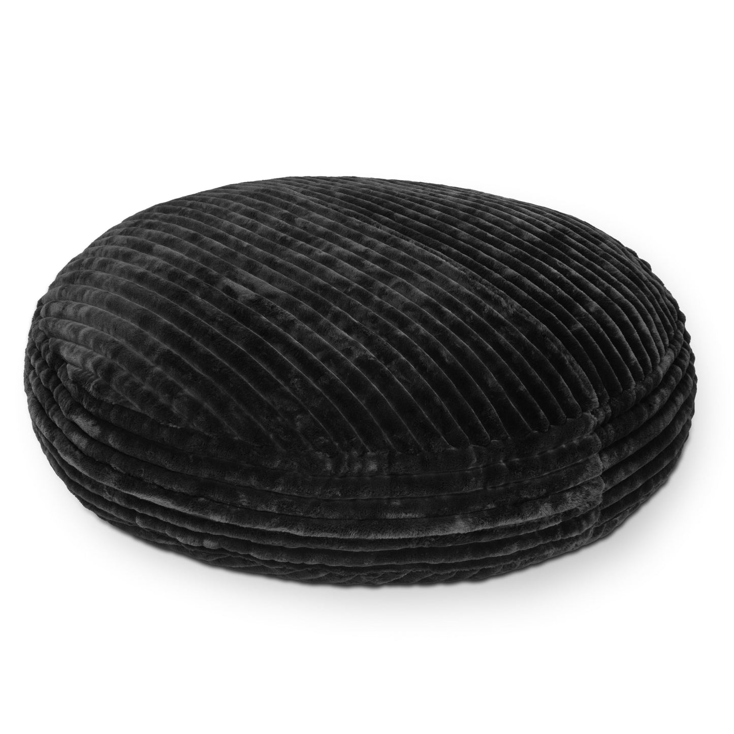 Jaxx 6 Foot Cocoon - Large Bean Bag Chair for Adults, Premium Luxe Faux Fur - Mondo Black