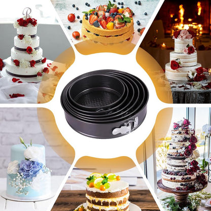 RHQQ Springform Cake Pan, Cake Pan with 6 Different Size (7,8,9,9.5,10.2,11inch), Cake Molds for Baking with Removable Bottom, Non-Stick Bakeware for Effortless Baking and Easy Release