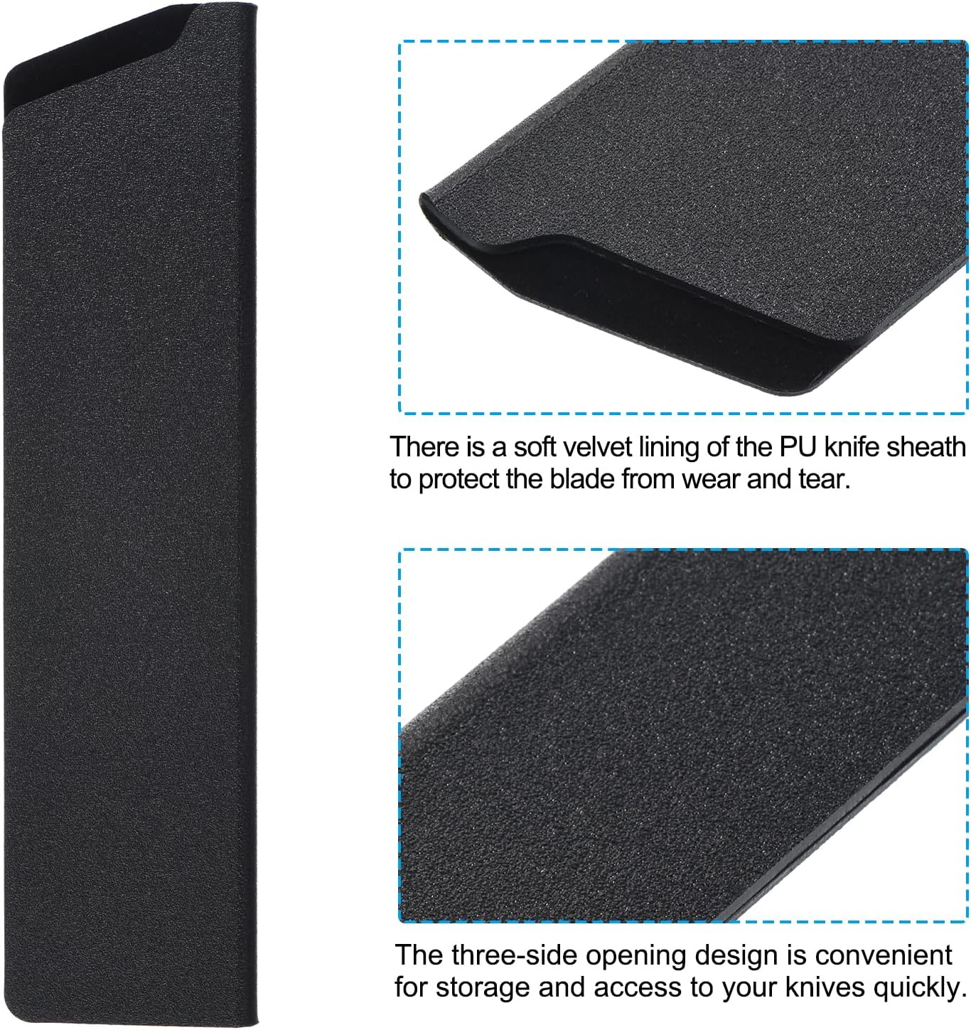 PATIKIL ABS Knife Cover Sleeves for 8" Chef Knife, Universal Knife Sheath for Home Kitchen, Black