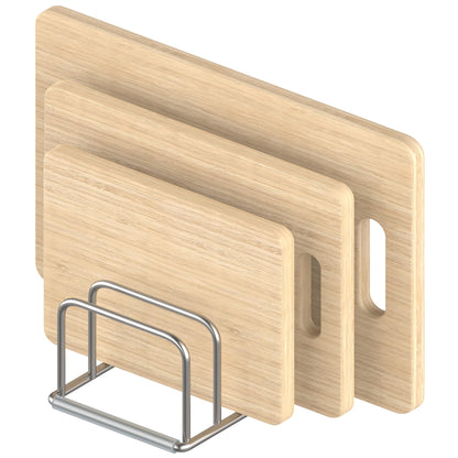 KORRTFID Cutting Board Organizer Stand Holder,304 Stainless Steel Chopping Board Holder,Pot Pan Lid Holder Rack kitchen Shelf Bakeware,Cookie Sheets Organizer (1.0 Inch Width Slots)