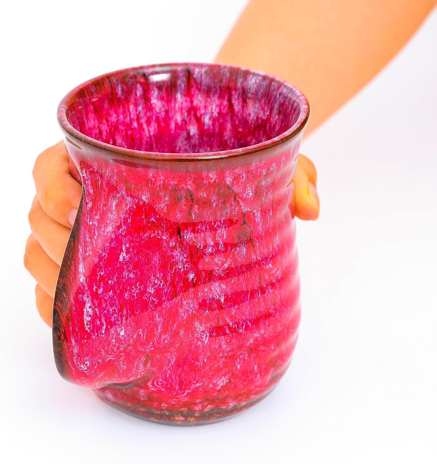 18oz Ceramic Hand Warmer Mug - Novelty Coffee Mug, Microwave and Dishwasher Safe - Blue