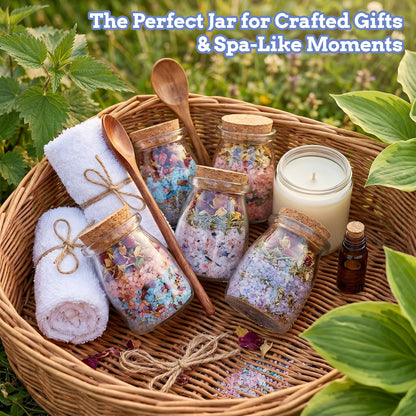 30 Pack 7oz Glass Jars with Cork Lids & PE Lids, Yogurt & Candle Jars for Making Candles, Small Mason Jars for Spices, Candy, Bath Salts, Wedding, Party & Baby Shower Favors