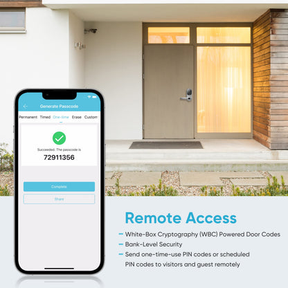 Sifely Keyless Entry Smart Lock - Fingerprint & Keypad Access, Front Door Handle, Silver